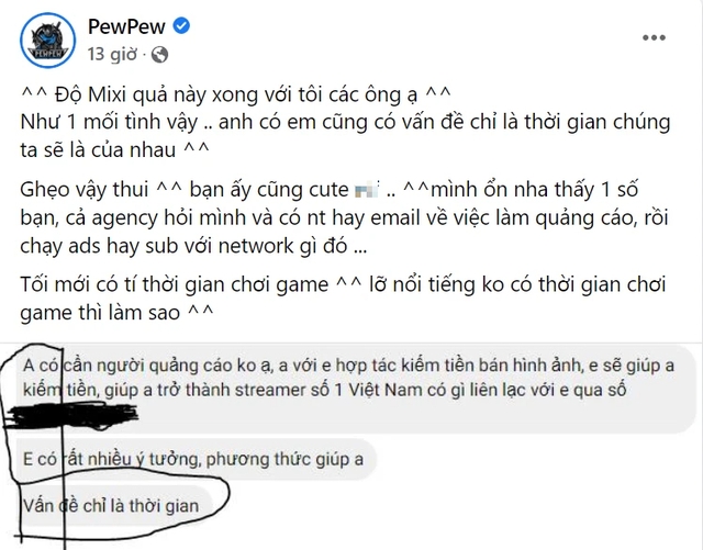 Có tổ chức bí mật hứa build PewPew trở thành streamer số 1 Việt Nam, nam streamer thẳng thắn nói một điều - Ảnh 2.