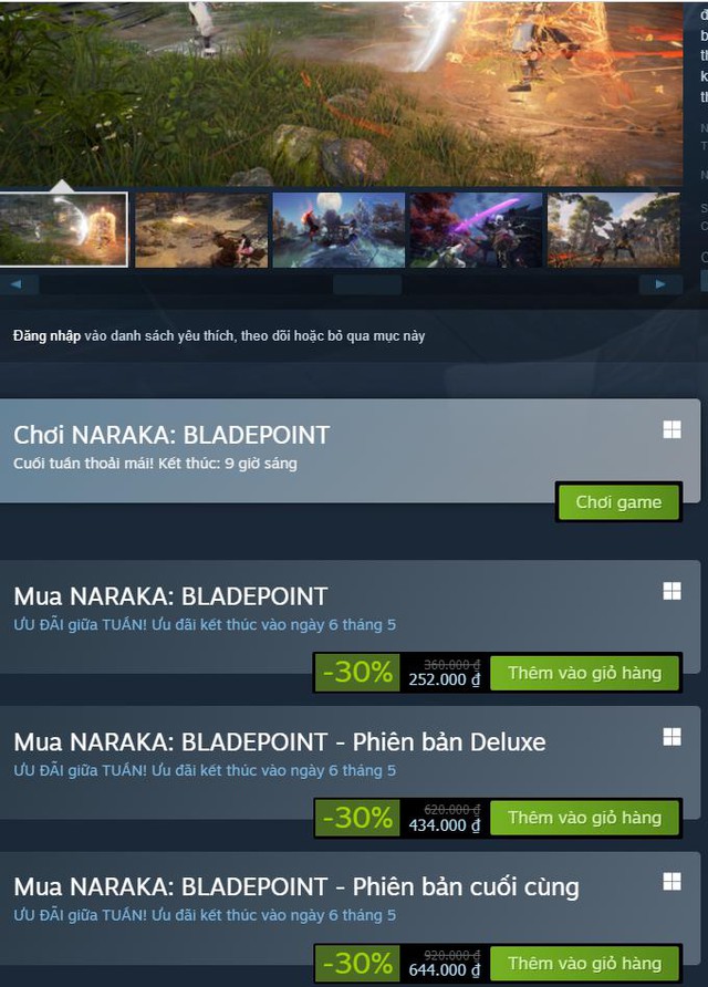 Naraka: Bladepoint sale 30% đến 6/5, game thủ nên mua bản Base, Deluxe hay Ultimate? - Ảnh 1.