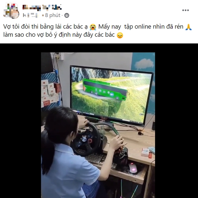 Asking for a driver's license exam, female gamers practicing online also make their husbands afraid of 