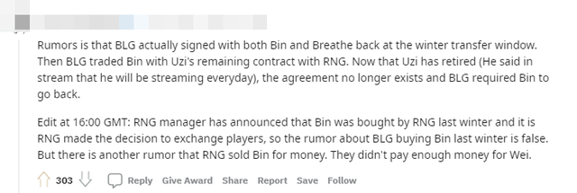 Cộng đồng LMHT bất ngờ khi Bin rời RNG để gia nhập BLG - Ảnh 4.