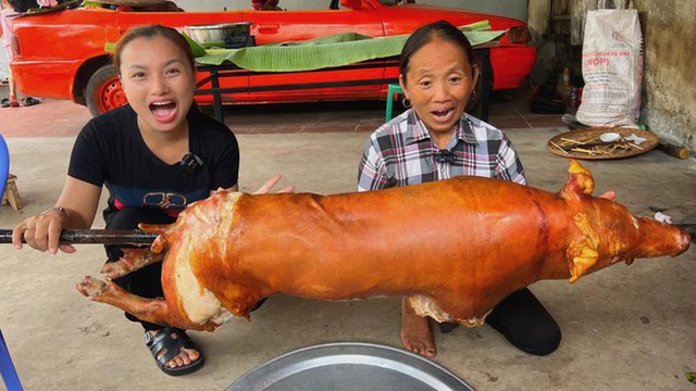 Lần đầu đến Bắc Giang, Quỳnh Trần JP được Bà Tân Vlog chiêu đãi món ăn siêu to khổng lồ - Ảnh 3.