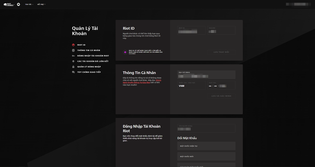 Người chơi bắt buộc phải điền đầy đủ và chính xác các thông tin để tránh những rắc rối liên quan đến tài khoản sau này - nguồn: Riot Games