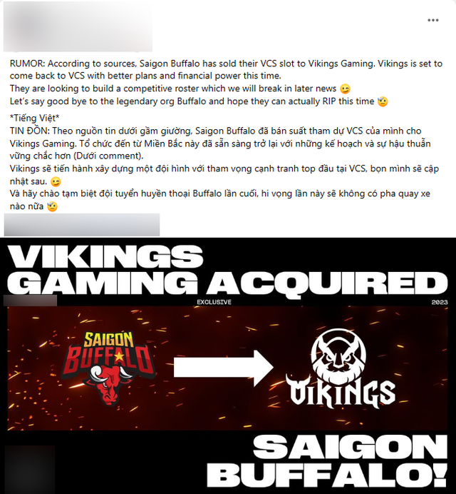 Xuất hiện thông tin Vikings Gaming mua SGB