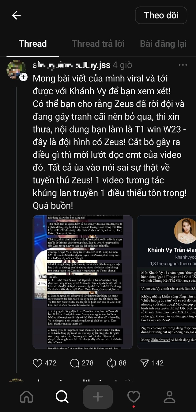 Các fan Zeus còn trực tiếp nhắc nữ MC và mong bài đăng viral để cô thấy