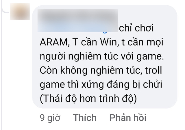 Một số ý kiến khẳng định sẽ try hard ở mọi chế độ kể cả ARAM