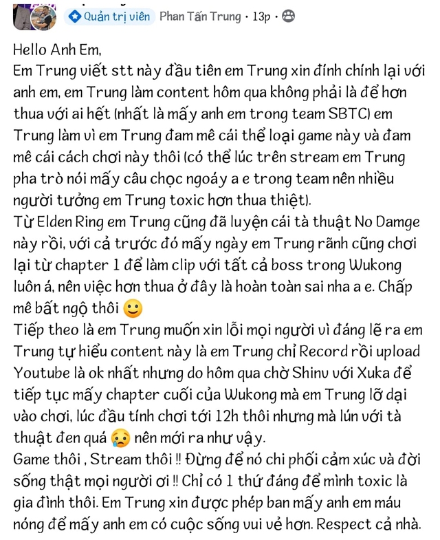 Thầy Giáo Ba phải lên tiếng xin lỗi