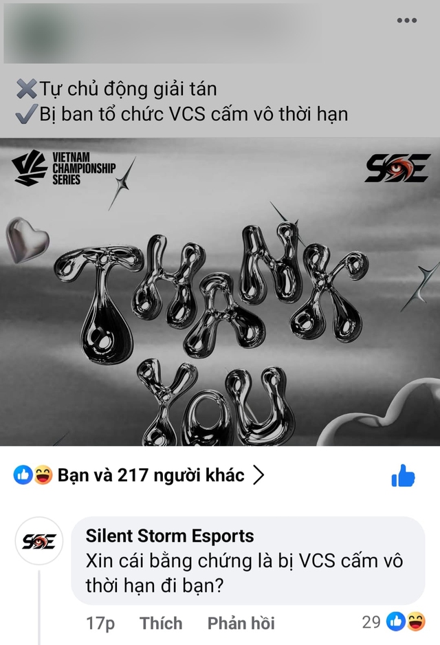 Một đội VCS bất ngờ bị 