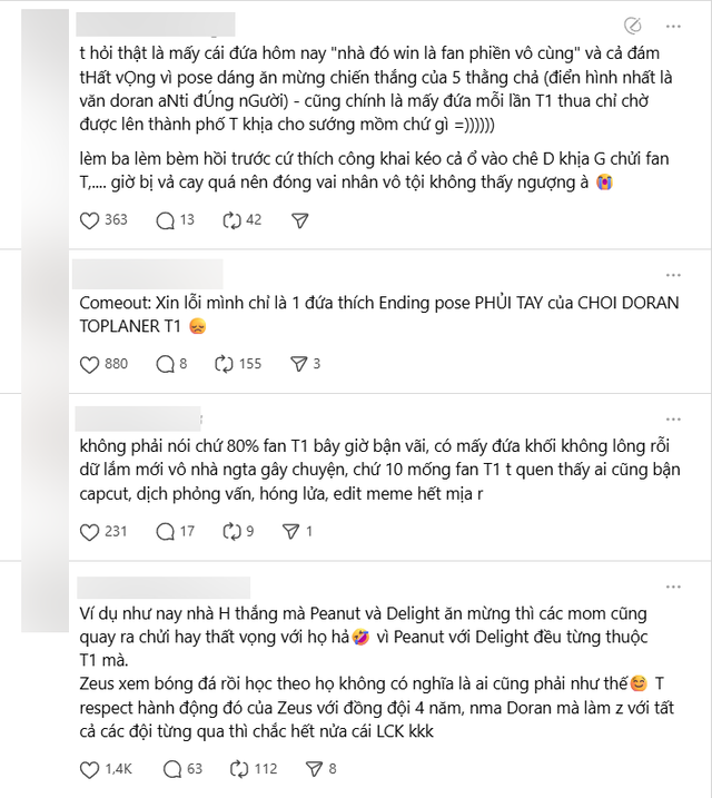 Các fan T1 cũng phản pháo gay gắt Các fan T1 cũng phản pháo gay gắt