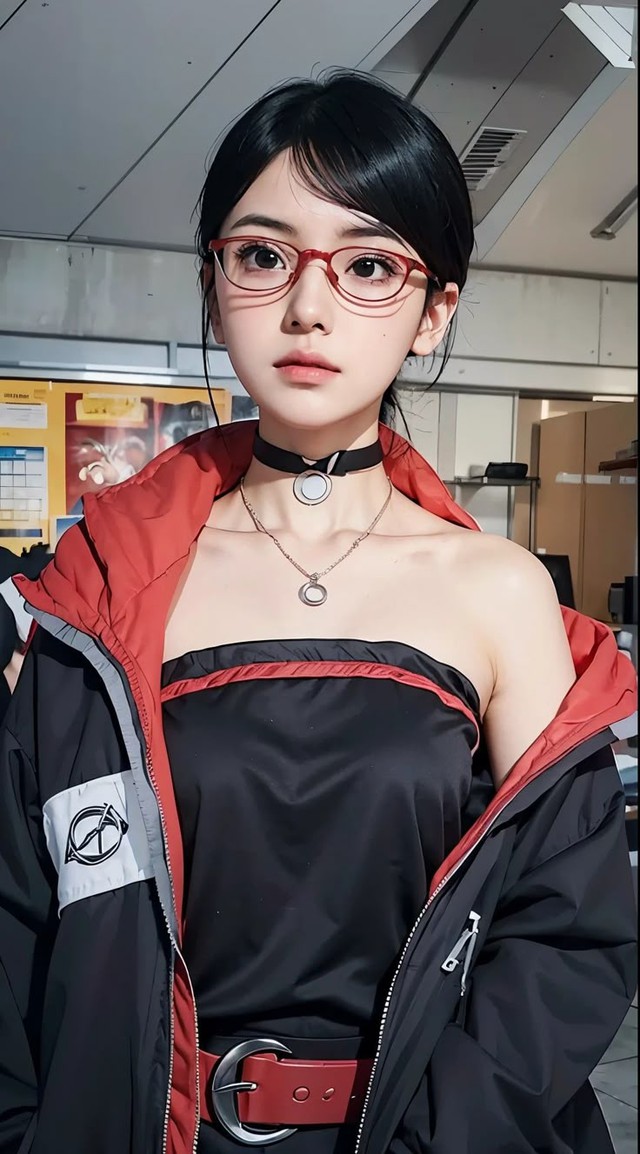 Boruto: Brought to Life by AI, Uchiha Sarada "Transforms" into an Irresistibly Beautiful Woman 4 Dynamic pose of Sarada