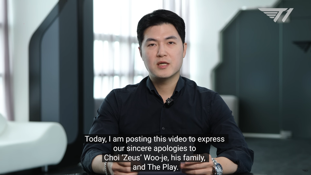 T1 chính thức xin lỗi Zeus và gia đình cũng nhưu The Play
