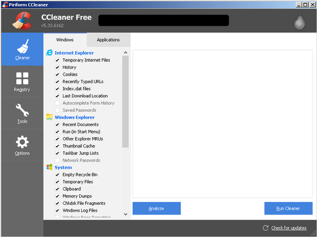  Giao diện của CCleaner 5.33 