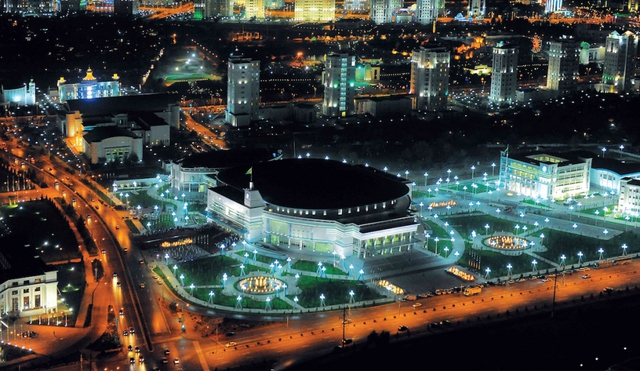 Sân vận động Ashgabat, Turkmenistan, nơi diễn ra Đại hội Thể thao trong nhà Châu Á 2017. 