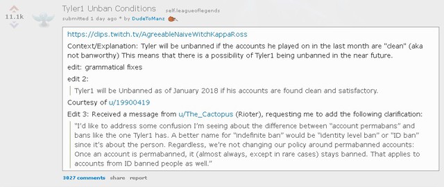 Bị khóa 20 account và cấm chơi LMHT vĩnh viễn, Riot bất ngờ cho Tyler1 cơ hội 