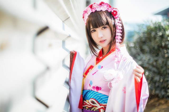 Ngất ngây với cosplay về thiếu nữ Nhật Bản cực dễ thương trong Kimono