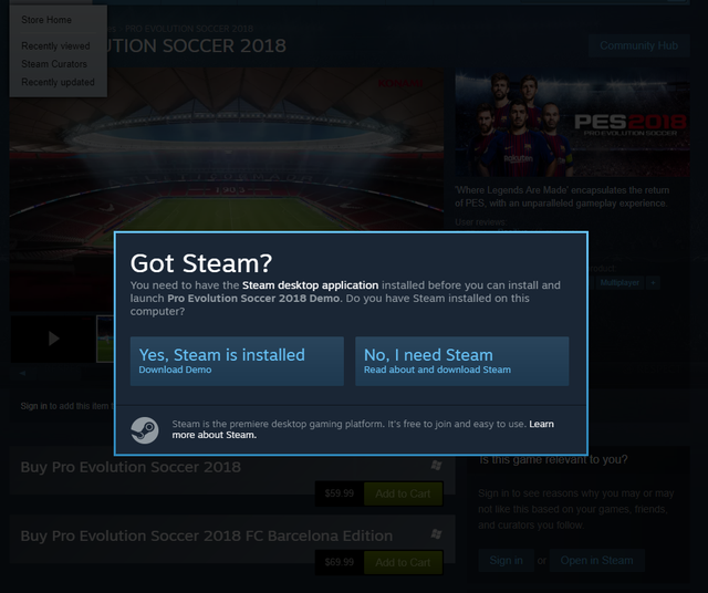  Sau khi chọn được phiên bản muốn tải, chọn Yes, Steam is installed để liên kết với ứng dụng Steam. 