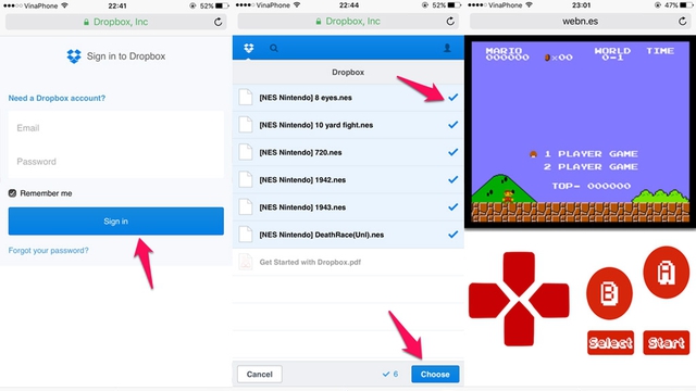 Hướng dẫn cách chơi 1000 game NES ngay trên trình duyệt của iPhone chưa jailbreak