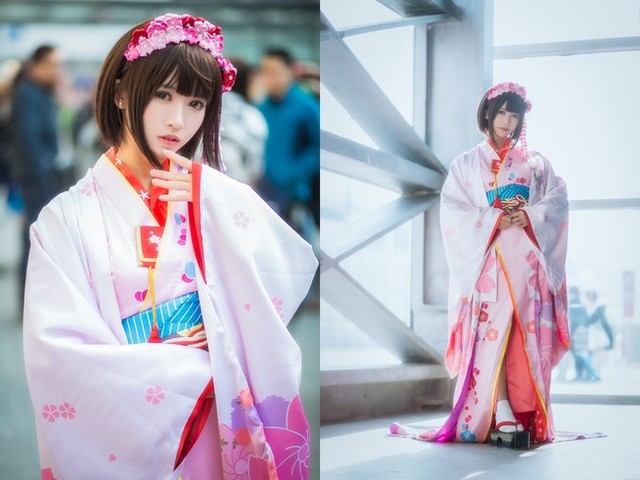 Ngất ngây với cosplay về thiếu nữ Nhật Bản cực dễ thương trong Kimono