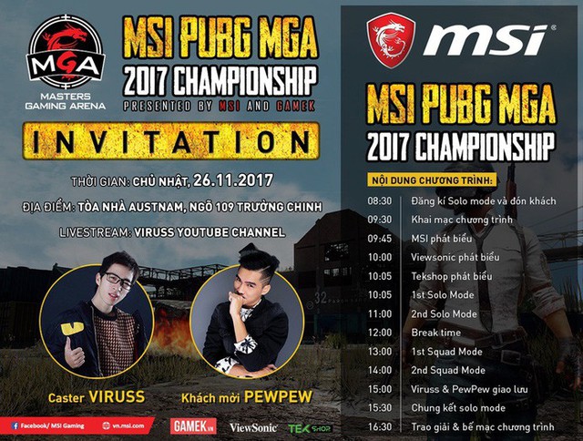 Dàn laptop chơi game siêu khủng của MSI sẽ xuất hiện tại giải đấu PUBG MSI MGA Championship 2017