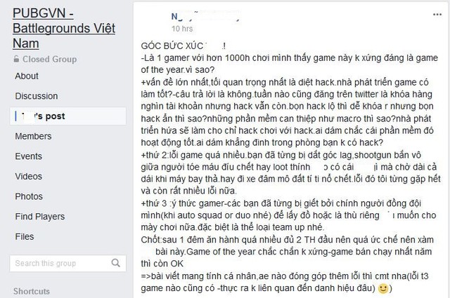 Game thủ Việt kỳ cựu chê ỏng chê eo PUBG: Không xứng là game hay nhất năm
