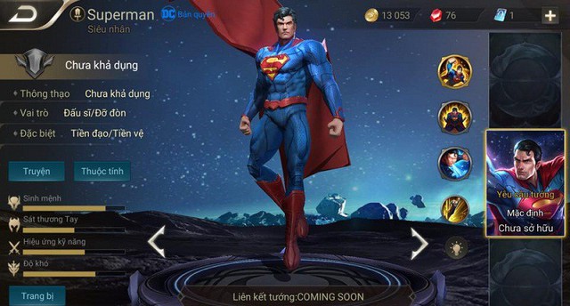Superman sẽ là vị tướng thứ 53 ra mắt trong đấu trường Liên Quân Mobile