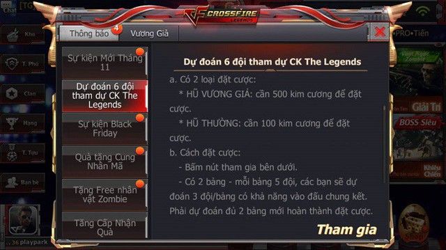 CFL – Dự đoán 6 đội game vào chung kết The Legends để nhận thật nhiều gem