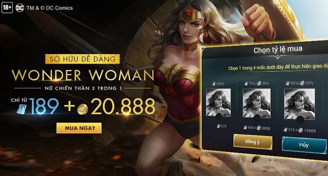 Liên Quân Mobile: Wonder Woman sẽ được bán bằng vàng kết hợp quân huy từ 29/11