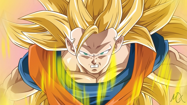  Songoku ở trạng thái Super Saiyan 3. 