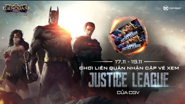 Liên Quân Mobile: Sử dụng 3 vị tướng này thi đấu 5vs5, game thủ có cơ hội nhận vé xem Justice League