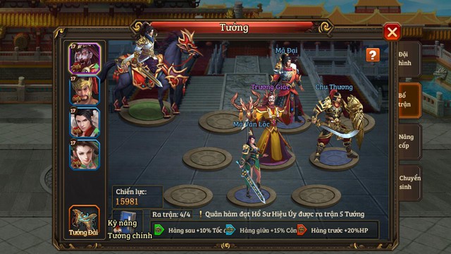 Xếp trận turn based là một trong những đặc điểm quen thuộc trong game chiến thuật Tam Quốc