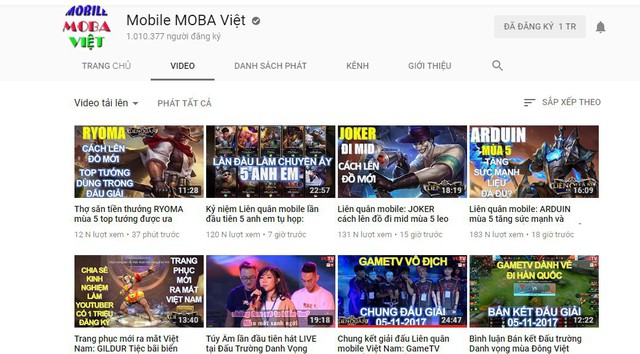 Liên Quân Mobile: Kênh youtube MOBA Việt chính thức đạt 1 triệu lượt subscribe chỉ sau 1 năm hoạt động