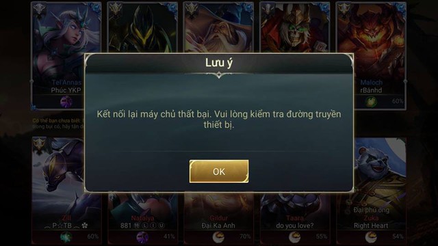 Liên Quân Mobile: Game thủ đề nghị NPH đền bù vì lỗi đường truyền xảy ra lúc 15h30 ngày 12/11