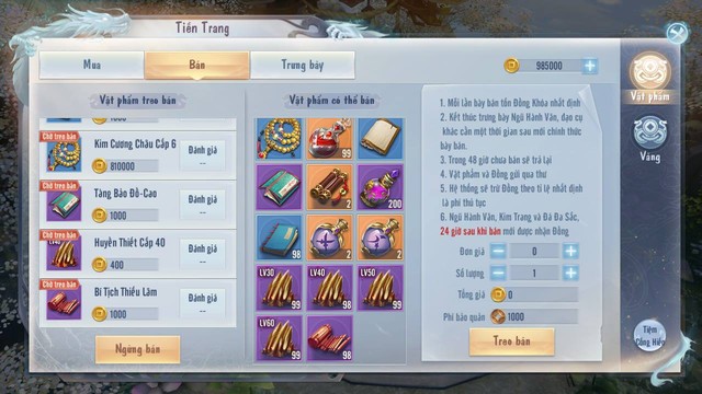 Game thủ được tự do giao dịch, cày cuốc trong tựa game này