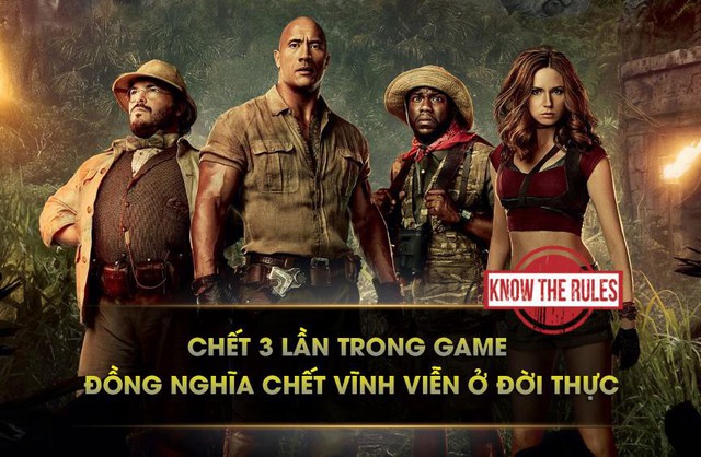 Những quy luật sinh tồn thú vị trong phim hài Jumanji mới của The Rock