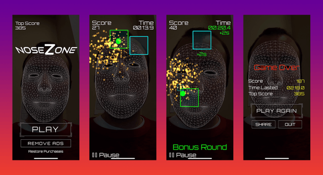 NoseZone - Tựa game độc đáo dùng khuôn mặt để điều khiển trên iPhone X