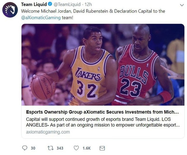 Huyền thoại bóng rổ Michael Jordan bất ngờ đầu tư vào thể thao điện tử, rót 600 tỷ vào cho Team Liquid - Ảnh 2.
