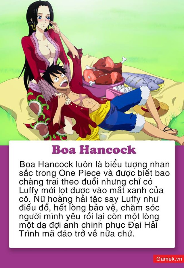 Những mỹ nhân trong One Piece rất đẹp và nổi bật. Hãy xem hình ảnh để thưởng thức nhan sắc tuyệt đẹp của Vivi, Boa Hancock và Robin. Chắc chắn bạn sẽ bị thu hút bởi vẻ đẹp quyến rũ của những nhân vật này.