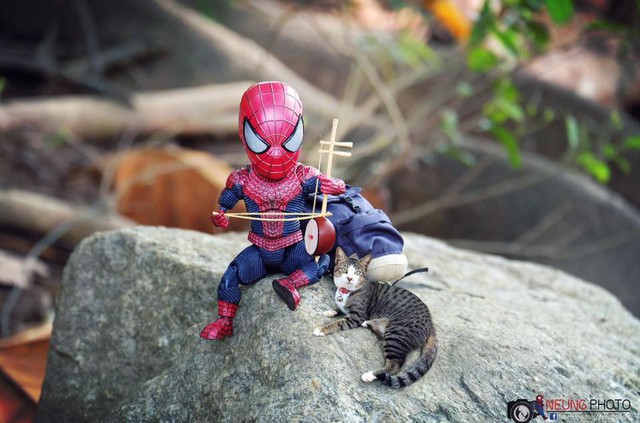 Hài hước cảnh Spider-Man đánh vật với thú cưng của mình