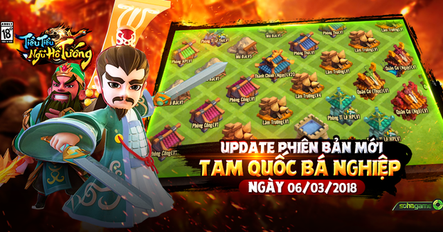 Tiểu Tiểu Ngũ Hổ Tướng tung update Tam Quốc Bá Nghiệp, tặng 1000 Giftcode