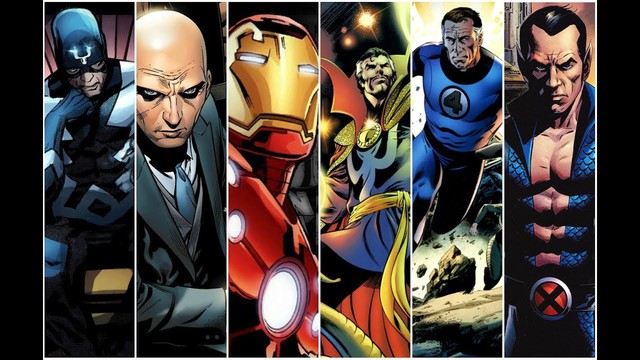  Hội đồng Illuminati với các thành viên Mr.Fantastic, Professor X, Black Bolt, Namor và Doctor Strange. 