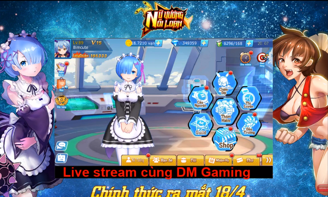  DM Gaming bất ngờ xuất hiện, live stream trải nghiệm sớm Nữ Vương Nổi Loạn 