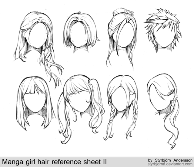 Nếu bạn đang muốn thử sức với việc vẽ đa dạng kiểu tóc cho nhân vật manga, xem ngay hình vẽ này để có nhiều ý tưởng cập nhật cho bảng tập vẽ của mình. Chắc chắn bạn sẽ tìm thấy nhiều ý tưởng mới và thú vị.