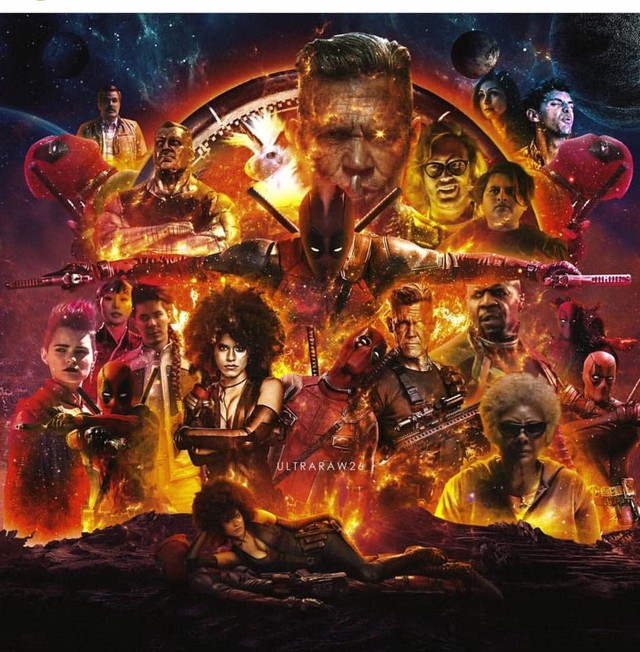  Một fan có tâm còn chế riêng hẳn quả poster “chất hơn nước cất” tập hợp dàn dị nhân góp mặt trong Deadpool 2 chẳng khác gì poster của Infinity War. 