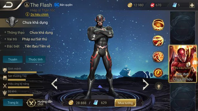  Tướng mới ra mắt gần đây là The Flash cũng được người chơi Liên Quân Việt Nam viết file mod skin để thay đổi màu sắc mặc định. 