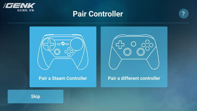  Sau khi mở Steam Link, ứng dụng sẽ yêu cầu bạn kết nối với tay cầm. Tuy nhiên, bạn hoàn toàn có thể bỏ qua bước này để setup sau nếu muốn 