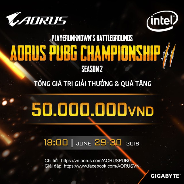 AORUS PUBG CHAMPIONSHIP Mùa 2 – sự trở lại của giải đấu hấp dẫn dành cho cộng động PUBG Việt Nam