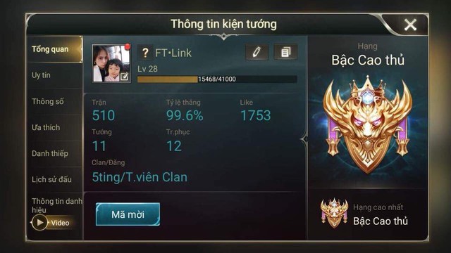 5ting - Clan cày tỷ lệ thắng toàn 99 - 100% trong Liên Quân Mobile