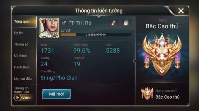  Phó Clan còn có tỷ lệ thắng ảo diệu hơn, gần như là đánh mà không biết mùi thất bại là gì. 