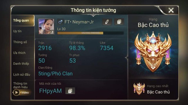 5ting - Clan cày tỷ lệ thắng toàn 99 - 100% trong Liên Quân Mobile