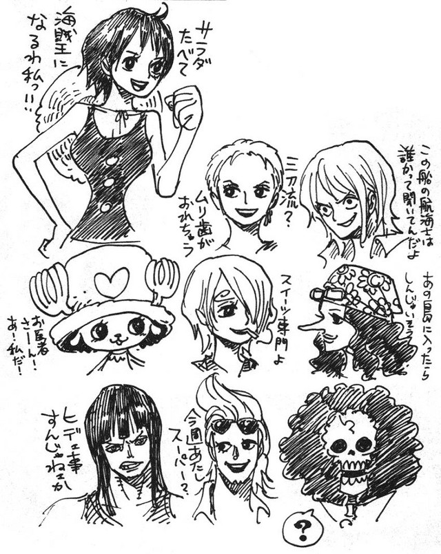 One Piece: Giật mình phiên bản Okama của các thành viên băng Mũ Rơm do chính tay Oda vẽ