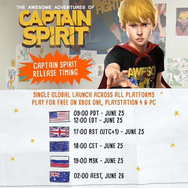 Chỉ vài tiếng nữa, bom tấn siêu anh hùng Captain Spirit sẽ chính thức mở cửa miễn phí
